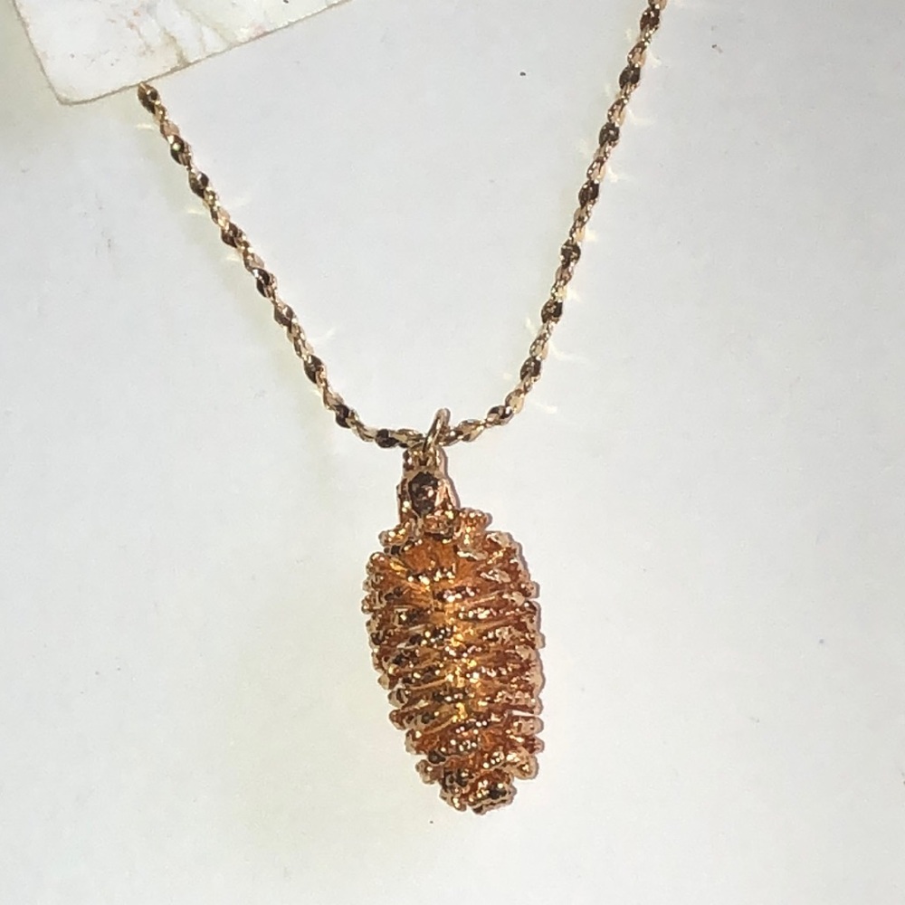 Rocky Mountain Leaf Company Real Cone 24K Gold Finish Necklace